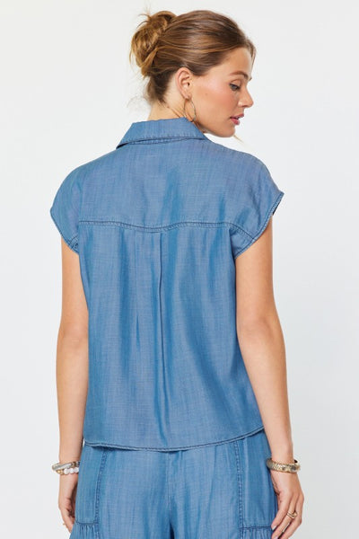 EMBROIDERED PEPLUM BLOUSE (NAVY) – KaLi Trends