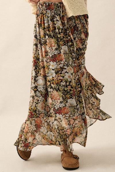 FRONT SLIT FLORAL MAXI SKIRT – KaLi Trends