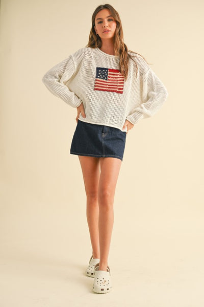 ニット・セーター ASCLO USA Flag Over Knit (4color) ASCLO USA Flag Over Knit (4color) - ASCLO | 60% - Asian