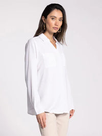 THREAD & SUPPLY GINGER TOP (WHITE) CLASSIC BUTTON DOWN