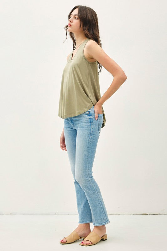 V-NECK RACERBACK TANK (SUMMER SAGE)