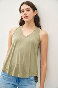 V-NECK RACERBACK TANK (SUMMER SAGE)