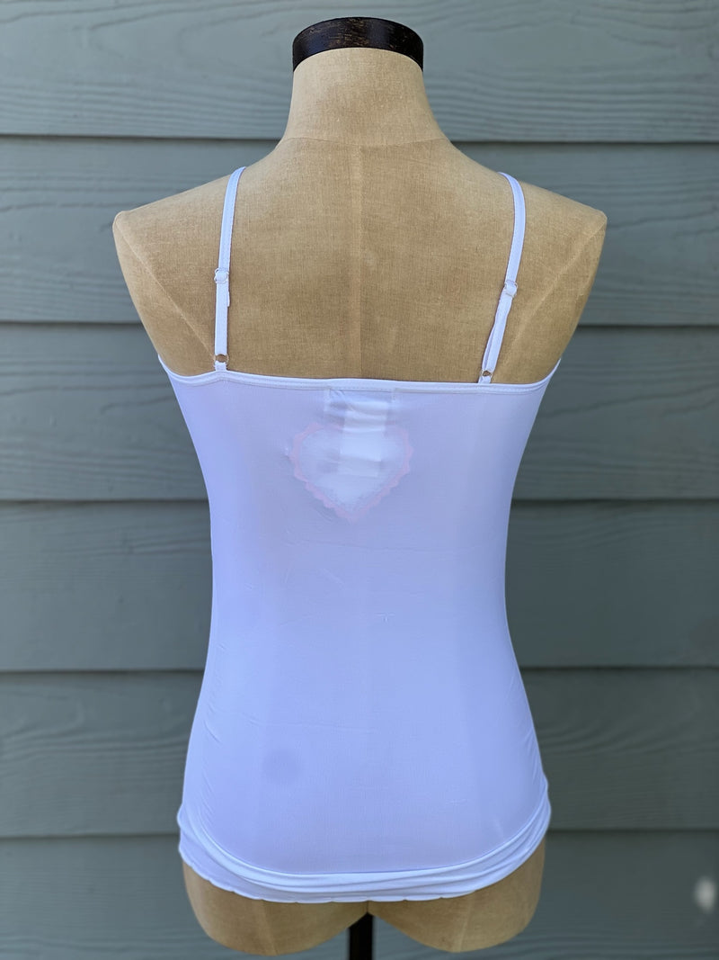 Camisole with adjustable straps in white