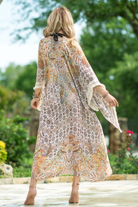 FLORAL DUSTER WITH CROCHET TRIM