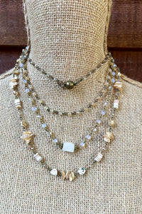 LAYERED MEDINA NECKLACE (BEIGE) made with natural stones