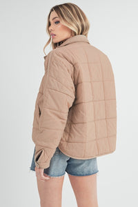 OAT PUFFER JACKET WITH ZIPPER CLOSURE AND POCKETS