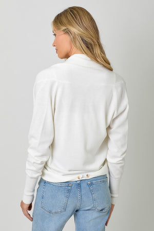 Long sleeve sweater that can be worn as a cardigan, tied at waist or wrapped (Snow White)