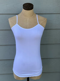 Camisole with adjustable straps in white