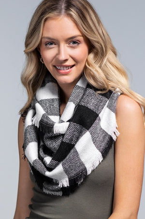 BUFFALO CHECK INFINITY SCARF (BLK&WHT)