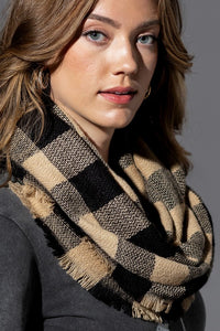 BUFFALO CHECK INFINITY SCARF (TPE/BLK)