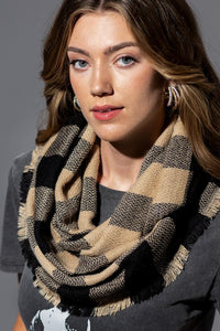 BUFFALO CHECK INFINITY SCARF (TPE/BLK)