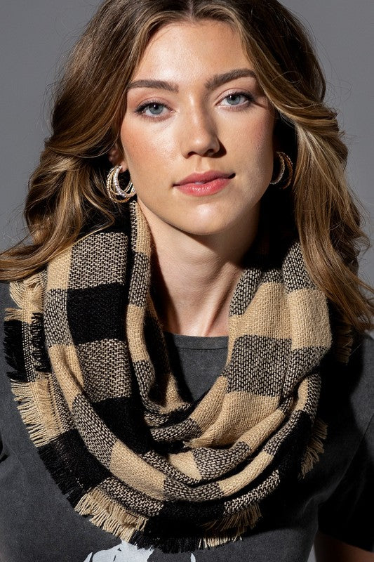 BUFFALO CHECK INFINITY SCARF (TPE/BLK)