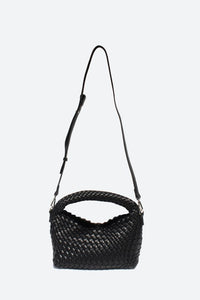 STREET LEVEL WOVEN MINI TOTE IN BLACK