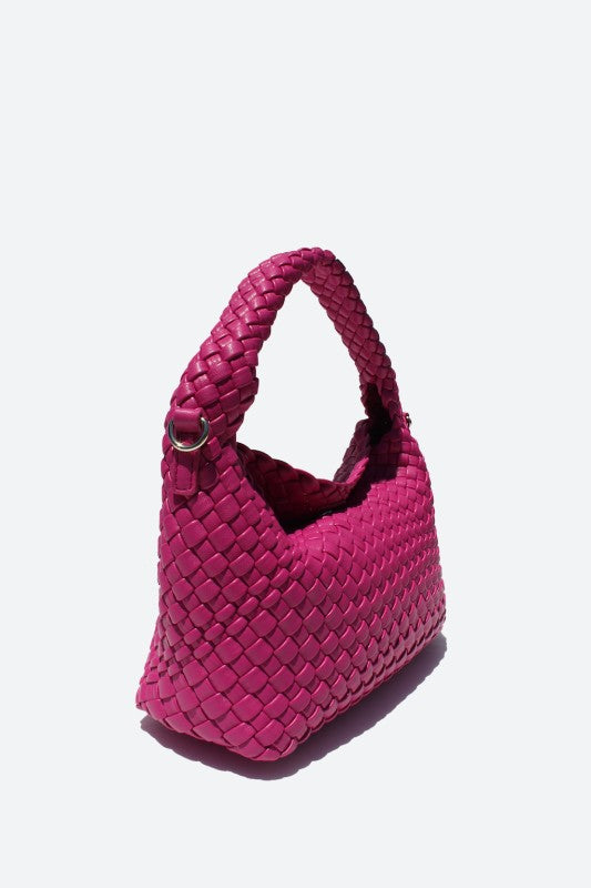 STREET LEVEL WOVEN MINI TOTE IN PINK