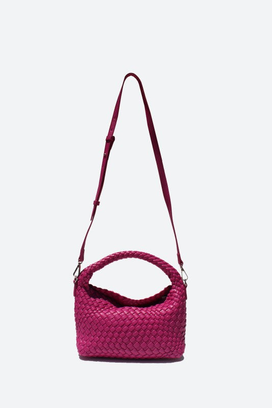 STREET LEVEL WOVEN MINI TOTE IN PINK