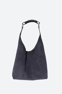 STREET LEVEL LOTUS FAUX SUEDE TOTE (Skyline Slate Blue)