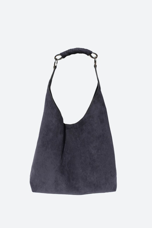 STREET LEVEL LOTUS FAUX SUEDE TOTE (Skyline Slate Blue)