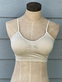 Nude adjustable strap bralette with removable padding 