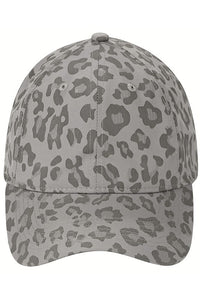 ANIMAL PRINT BASEBALL CAP (GRAY) 100% Nylon with Velcro Strap