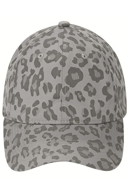 ANIMAL PRINT BASEBALL CAP (GRAY) 100% Nylon with Velcro Strap