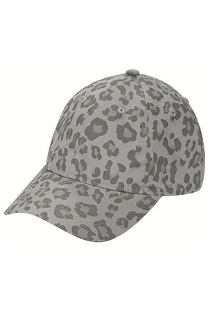 ANIMAL PRINT BASEBALL CAP (GRAY) 100% Nylon with Velcro Strap