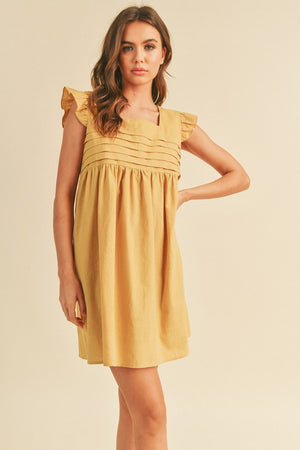 RUFFLED SLEEVE BABYDOLL DRESS