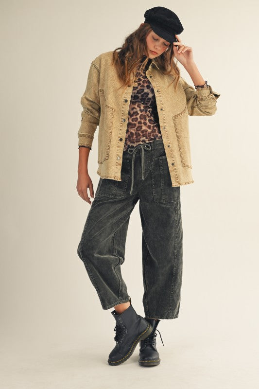 Leopard Print Thumb Hole Mesh Mock Neck Layering Top