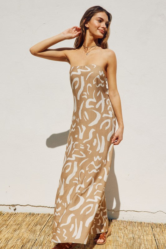 STRAPLESS MAXI WITH BACK TIE