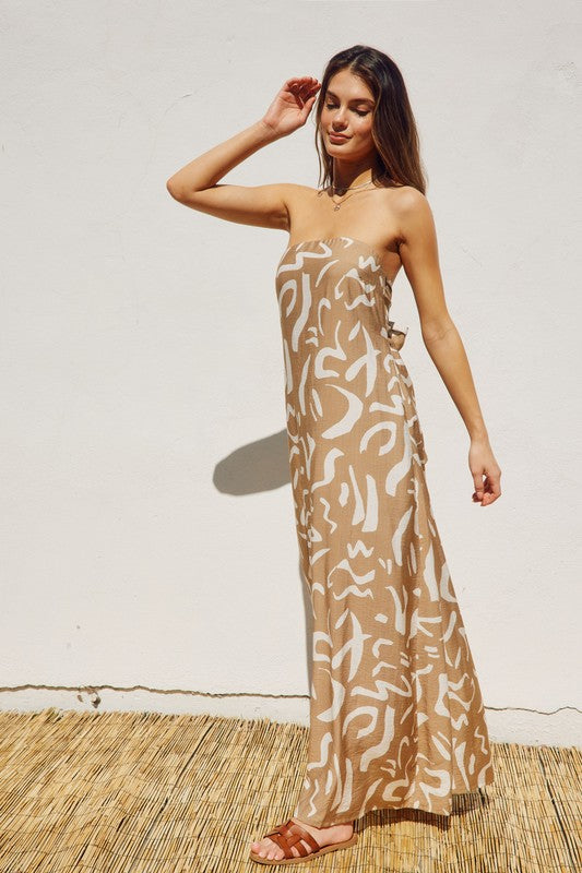 STRAPLESS MAXI WITH BACK TIE