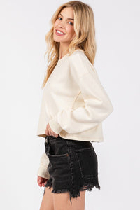 RIBBED KNIT LOUNGE TOP (CREAM)