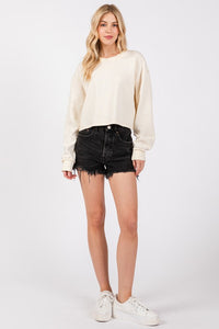 RIBBED KNIT LOUNGE TOP (CREAM)