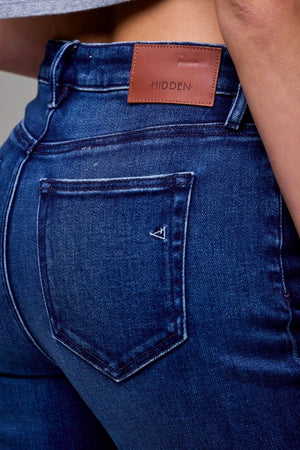 CUFFED HIGH WAISTED JEANS (DARK WASH)
