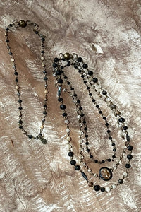 LAYERED JUSTINA NECKLACE (navy) made with natural stones