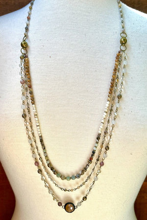 LAYERED JUSTINA NECKLACE (JASPER) made with natural stones