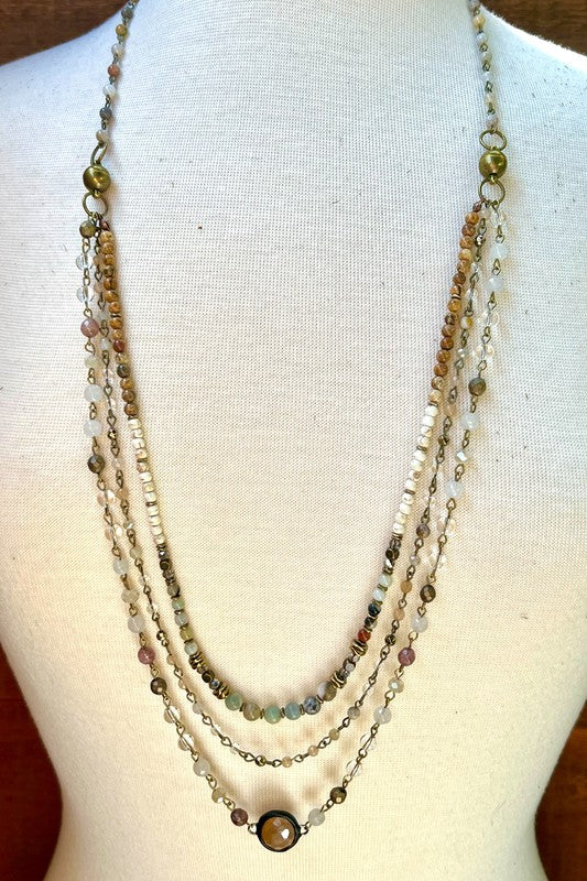 LAYERED JUSTINA NECKLACE (JASPER) made with natural stones