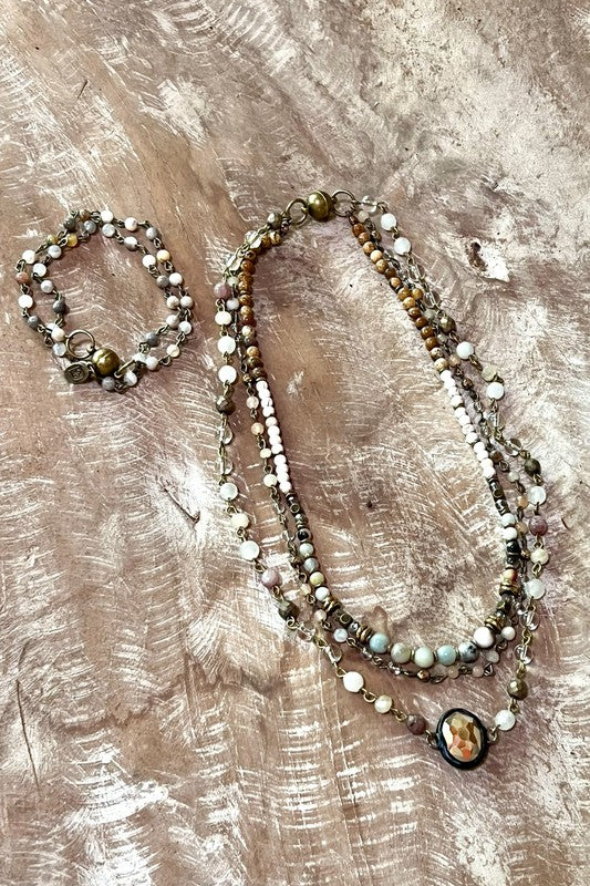 LAYERED JUSTINA NECKLACE (JASPER) made with natural stones