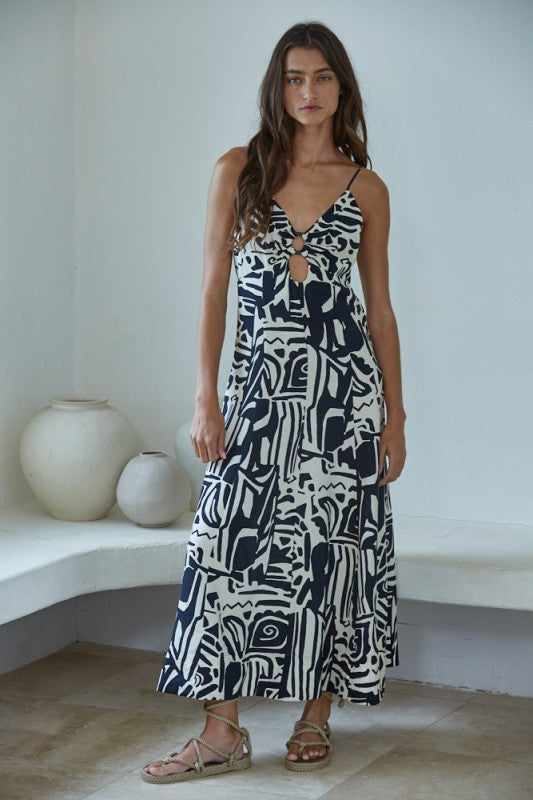 graphic print midi dress GRAPHIC PRINT MIDI DRESS