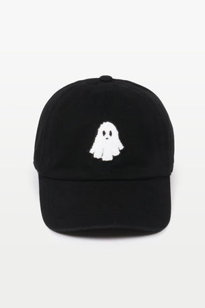 HALLOWEEN "GHOST" BASEBALL CAPS with adjustable strap in black