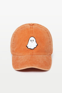 HALLOWEEN "GHOST" BASEBALL CAPS with adjustable strap in rust
