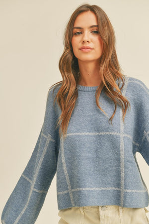 GRID PATTERN SWEATER