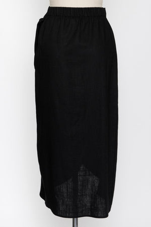 Wrap Midi Skirt in Black