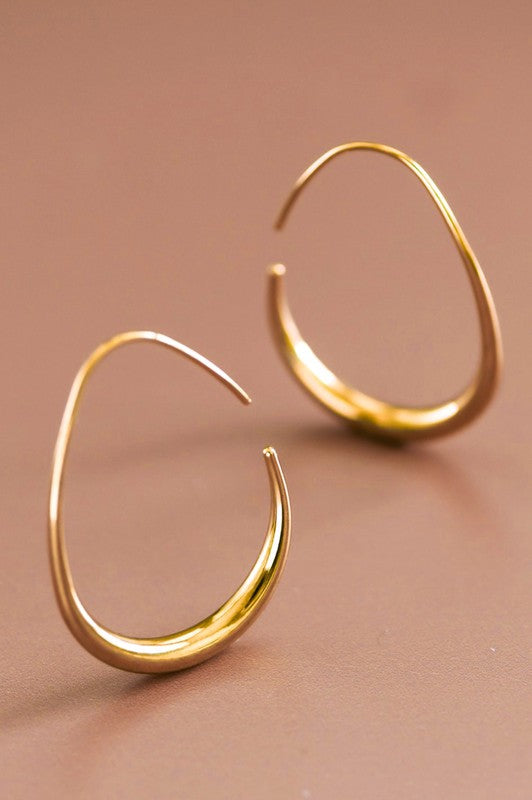 GOLD-PLATED OPEN HOOP EARRNINGS