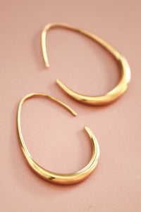 GOLD-PLATED OPEN HOOP EARRNINGS