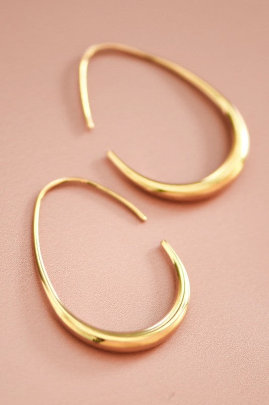 GOLD-PLATED OPEN HOOP EARRNINGS