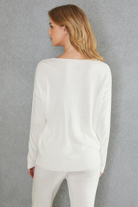 LIGHTWEIGHT PULLOVER SWEATER (WHITE)