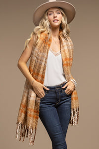 PLUSH OBLONG SCARF (TOFFEE)