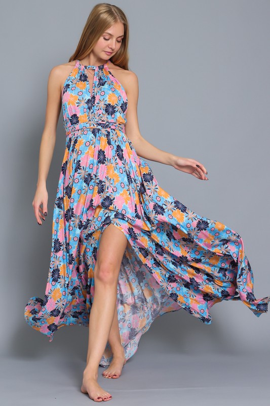 HALTER TOP WITH CRISS CROSS BACK STRAP MAXI DRESS KaLi Trends HALTER TOP WITH CRISS CROSS BACK STRAP MAXI DRESS KaLi Trends