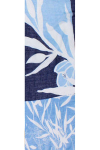 GRAPHIC FLORAL PRINT SCARF (BLUE)
