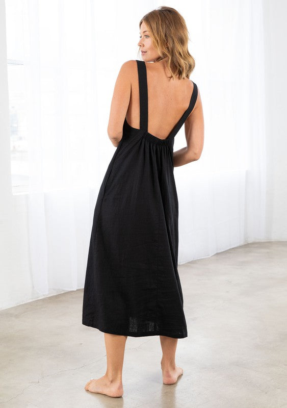 Backless Linen Midi Dress UO Backless Linen Midi Dress Urban Outfitters Backless Linen Midi Dress UO Backless Linen Midi Dress Urban Outfitters