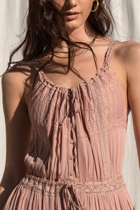 TIERED RUFFLE MAXI DRESS (ASH ROSE)